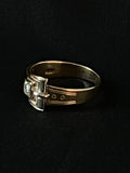 yellow and white gold diamond buckle ring