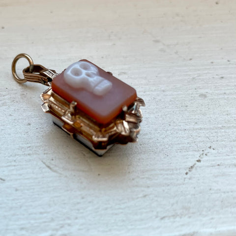 memento mori carnelian and agate locket