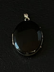 gold black enamel pendant