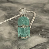 platinum diamond and carved emerald buddha pendant