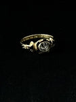 gold enamel memento mori mourning ring