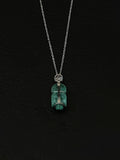 platinum diamond and carved emerald buddha pendant