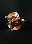 rose gold ruby and diamond trefoil ring