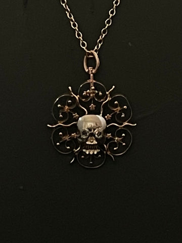 memento mori openwork pendant