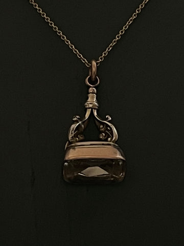 rose gold citrine fob pendant