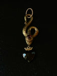 garnet heart snake pendant