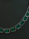 paste emerald long emerald cut collar