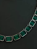 paste emerald long emerald cut collar