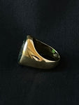 dark green chalcedony intaglio ring