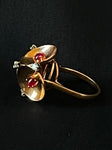 rose gold ruby and diamond trefoil ring