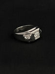 white gold square set diamond ring