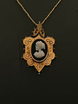 memento mori skeleton cameo pendant