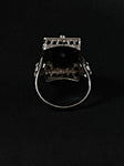 floral & filigree onyx diamond rectangle ring