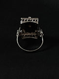 floral & filigree onyx diamond rectangle ring