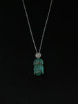 platinum diamond and carved emerald buddha pendant