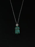 platinum diamond and carved emerald buddha pendant