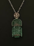 platinum diamond and carved emerald buddha pendant