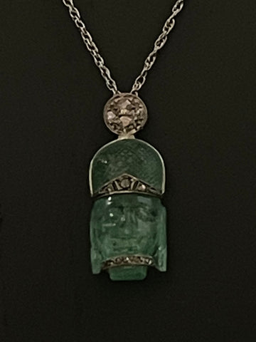 Jade Buddha Necklace Laughing Buddha Charm | Crystal Shop
