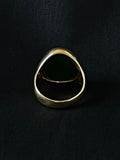 dark green chalcedony intaglio ring