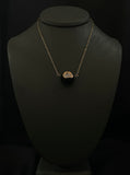 onyx diamond sphere necklace