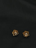 gold diamond buttercup studs