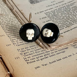 memento mori onyx disk earrings