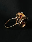 rose gold ruby and diamond trefoil ring