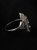 white gold diamond marquise filigree dinner ring