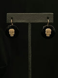 memento mori onyx disk earrings