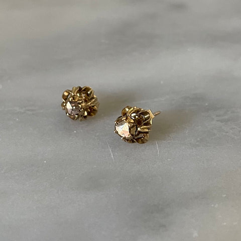 gold diamond quatrefoil studs