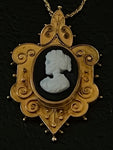 memento mori skeleton cameo pendant