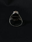 white gold filigree onyx diamond oval ring