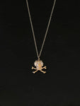 diamond skull and cross bones necklace