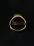 carnelian and diamond intaglio warrior ring