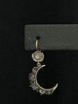 gold and silver diamond crescent drops