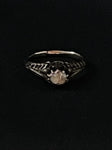 rose gold diamond filigree ring