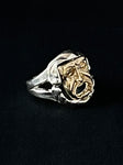 gold and sterling flip ring