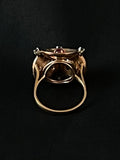 rose gold ruby and diamond trefoil ring