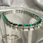 paste emerald long emerald cut collar