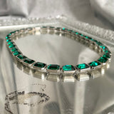 paste emerald long emerald cut collar