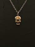 memento mori gold skull pendant