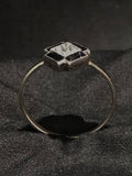 platinum diamond and synthetic sapphire ring