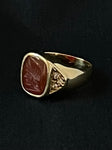 carnelian and diamond intaglio warrior ring