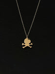 diamond skull and cross bones necklace