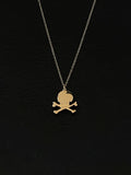 diamond skull and cross bones necklace