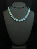 paste light turquoise emerald cut rivière