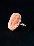 memento mori coral skeleton cameo