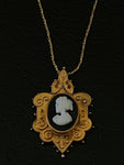 memento mori skeleton cameo pendant