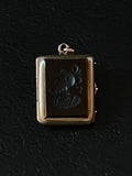 gold onyx warrior intaglio pendant