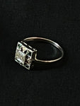 white gold diamond and synthetic emerald ring